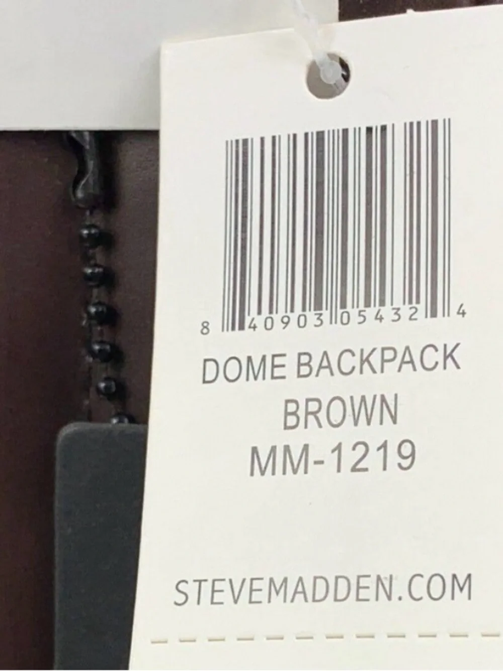 NWT Steve Madden Unisex Leather Dome Backpack and Keychain MSRP $99